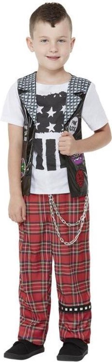 Punk & Rock Kostuum | Jonge Punker | Jongen | Large | Carnaval kostuum | Verkleedkleding